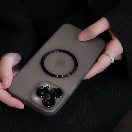 指紋防止 MagSafe対応 iPhone15plus/15proケース  半透明マット iPhone14/13proソフトケース カメラ保護 シンプル [M3554]