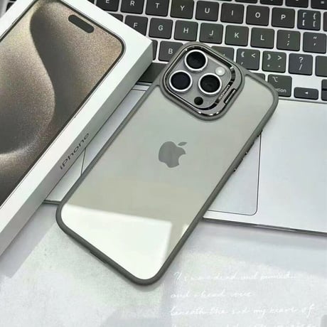 スタンド付 iPhone17pro/17promaxケース ガラス製レンズ保護フィルム付 耐衝撃 カッコイイiphone16Pro/15/14シリーズ[M3553]