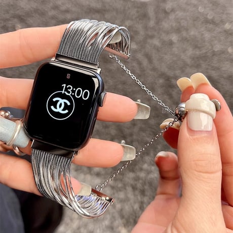 フリンジ AppleWatch10/9 バンド 高級感金属 Ultra series8 7 6 5 4  3 2 SE SE2 アップルウォッチベルト 大人ファッション おしゃれ[M5329]