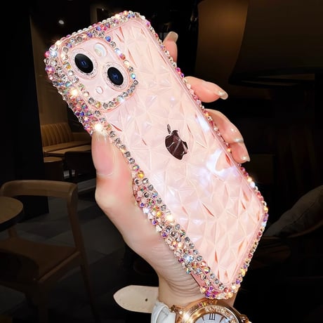 ダイヤデコ iPhone16/16Pro/16Plusケース キラキラおしゃれ iPhone15/14Pro/SEクリアケース 透明 きれい [M4640]