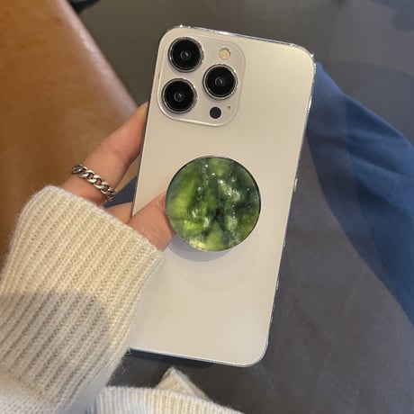 大理石調 ガラス スマホグリップスタンド  かわいいオシャレ 粘着タイプ 個性ファッション 全機種対応 ギフトにおすすめ[M2600]