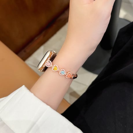 ジュエリーハート AppleWatchバンド ダイヤ メタル AppleWatchベルト Series 11/10/9/8 SE3/2  Ultra3/2/1 高級感高品質 上品[M6485]