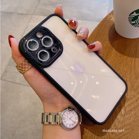 【iPhone15対応】耐衝撃高透明iPhone14promaxケース  キラキラカメラレンズ保護フィルム付き 高級感 頑丈[M2254]