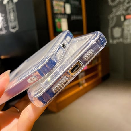 カード入れ2個 iphone15/14promaxケース  クリア iphone13/12/11カバー   シンプルコーデ 可愛い 交通カード/クレジットカードなど収納[M2193]