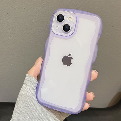 ウェーブ型 iPhone15/16proケース うねうねクリア iPhone14pro/13/SE第3世代カバー 落下防止[M3480]