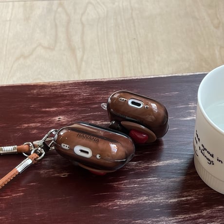 コーヒー豆 Airpods 4ケース レザーストラップ付 Airpodspro2/proカバー Airpods3/2 シック おしゃれ ギフトにおすすめ[M4994]