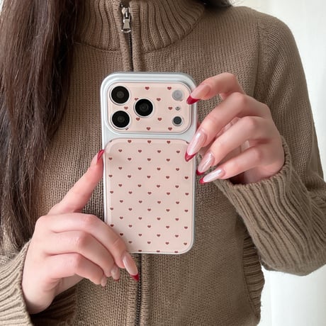 ハート柄 iPhone17Pro/17ケース ピンクカラー iPhone17Promax/16Pro/15ケース 甘すぎ カメラカバー付 高品質[M6127]