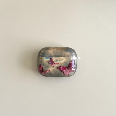 蝶柄 Airpods 4ケース 光沢感 おしゃれ Airpodspro2/proカバー Airpods3/2 頑丈 リング付 可愛い[M4962]