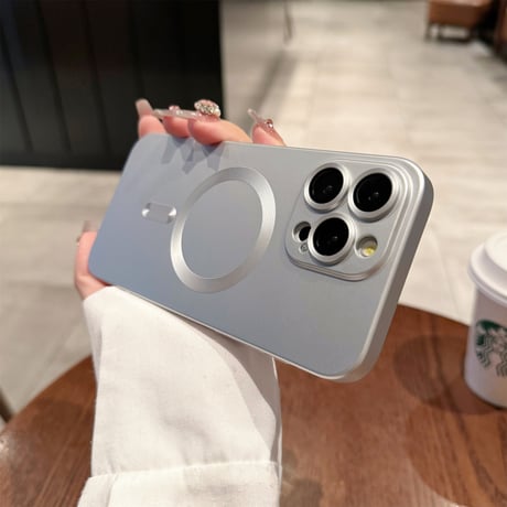 Magsafe対応 iPhone15pro/15promaxケース シンプル 無地 iphone14Pro/13/12ケース 指紋/汚れ防止[M3850]