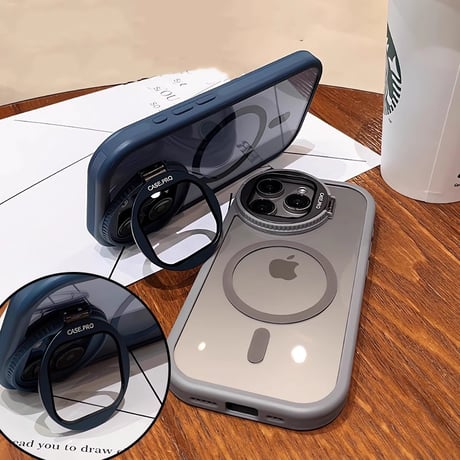 カメラ保護ケース付 iPhone17Pro/16ProMaxケース スタンド機能 Magsafe対応 アイフォン15/14promax/13ケース 黄ばまない 滑り止め加工[M4588]
