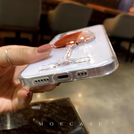 液体赤ワイン iPhone13/14proケース クリア透明感 iPhone12/11/XSカバー 可愛い面白い 夏に人気 ストレス解消 ギフトにおすすめ [M3247]