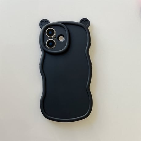 耳付 シリコン iPhone16pro/16plusケース うねうね iPhone15pro/14/13proカバー シンプル 可愛い [M4972]