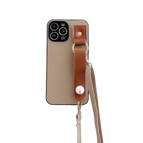 真珠ベルトとストラップ付 アイフォン14pro/14plusカバー  カメラカバー iphoneSE3/13/12/11proカバー 高品質 実用[M2442]