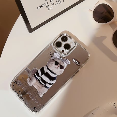 鏡 猫ちゃん iphone14/13proケース 頑丈 アイフォン12pro/11カバー カッコイイ かわいい ギフトにおすすめ[M3408]