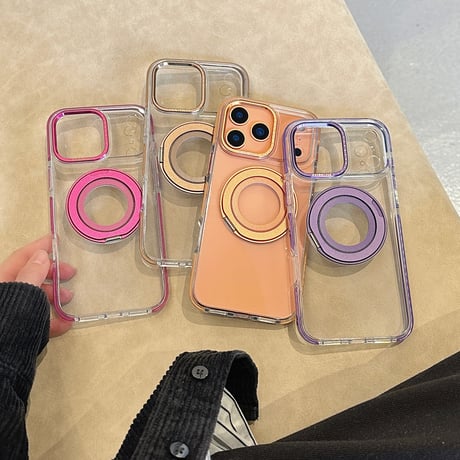 耐衝撃滑り止め加工 iPhone17Pro/17promaxケース MagSafeリングスタンド iPhone17/16Pro/15ケース 高品質黄ばまない 耐久性 [M5970]