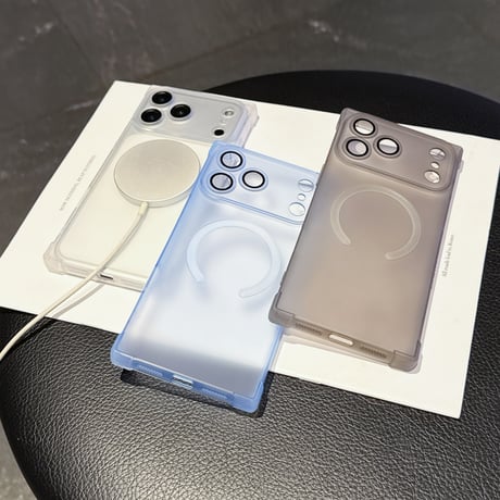 スクエア iPhone17ProMax/17Proケース 指紋防止 マット仕上げ MagSafe対応 iPhone17/Air/16/15カバー カメラ保護 耐衝撃[M5821]