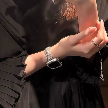 メタルビジュー Applewatch 10ベルト キラキラ 高級感 Ultra2/1/SE2/1/Series9/8/7/6/5/4/3/2/1アップルウォッチバンド おしゃれ[M4622]