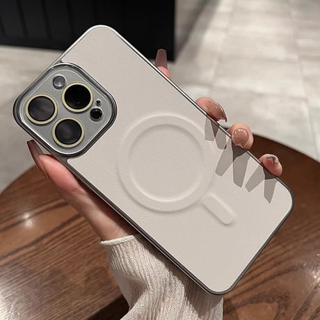 皮 MagSafe対応 iPhone15pro/15promaxケース カメラ保護 高級感 iphone14/13/12proケース 指紋防止 シンプル 人気[M3863]