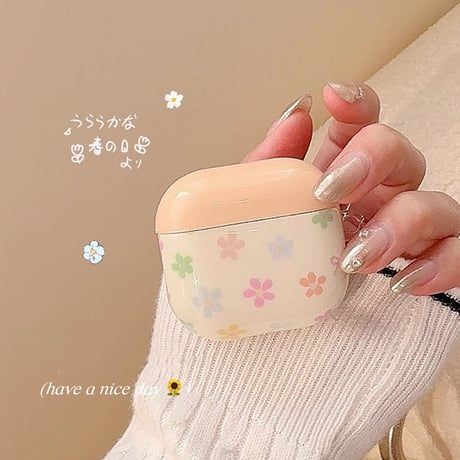 淡色系 Airpods 4ケース 花柄 Airpods3/Pro2ケース airpodsproカバー 可愛い 女子力高い [M5107]