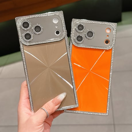 スクエア iPhone17Pro/17ケース ジュエリーライン iPhone17Promax/Air/16Proカバー キラキラ 高級感 存在感抜群[M5790]
