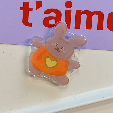 可愛い動物 スマホグリップ 全機種対応 折り畳み式グリップトーク 卓上スタンド機能付き 粘着タイプ[M2918]