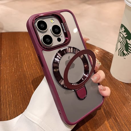高機能高級感 iPhone17pro/16promaxケース MagSafeリングスタンドiphone15/14promax/13/12proカバー 耐衝撃 黄ばまない[M4058]