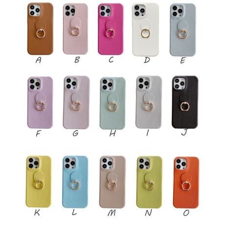 リング付レザーiphone14Plus/14proケース  高品質 高級感 iphone13mini/12/11カバー   シンプル  お揃い 実用 ファッションセンスいい[M2217]