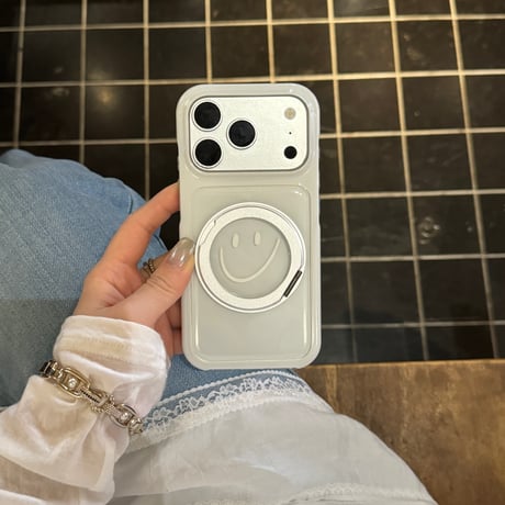 カップルペア iPhone17Pro/17promaxケース 絵文字 MagSafeリングスタンド iPhone17/16/15ケース 耐衝撃 高品質[M6542]