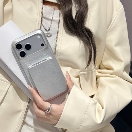 スタンド付ミラー iPhone17pro/17ケース 革製 メイク直し鏡付 iPhone16ProMax/15/14カバー 耐衝撃 多機能[M6032]