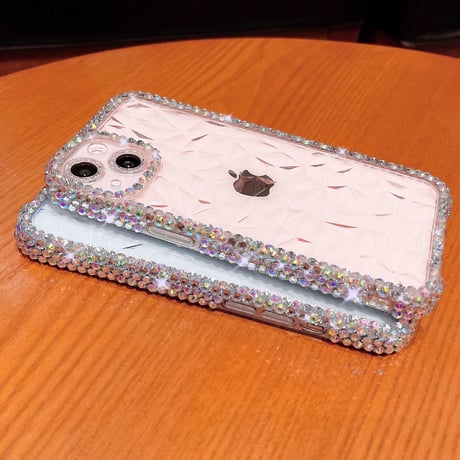 ダイヤデコ iPhone16/16Pro/16Plusケース キラキラおしゃれ iPhone15/14Pro/SEクリアケース 透明 きれい [M4640]