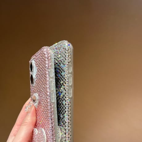 ビジュー iPhone16/16Proケース ダイヤフリンジ  iPhone15Pro/14/13proカバー 華やか キラキラ 豪華 高品質[M5096]
