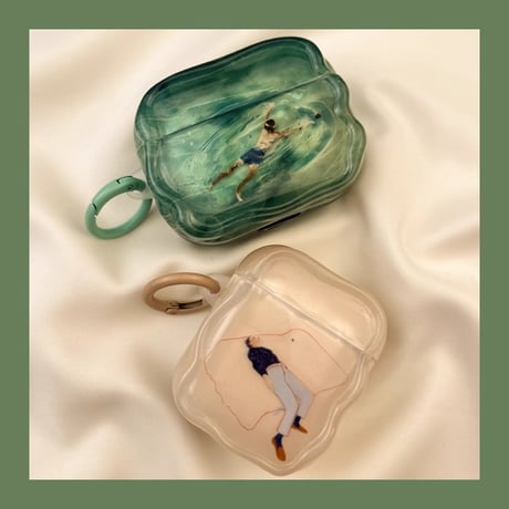 横になる人 Airpods４ケース かわいい Airpods3/pro2カバー リング付き 男女兼用 プレゼントにおすすめ [M4823]