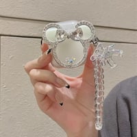 大人可愛い Airpods4ケース ジュエリー/ダイヤ鏡デコ Airpods3/Pro2ケース airpodspro2カバー  熊ちゃんストラップ付 女子力高い[M5202]
