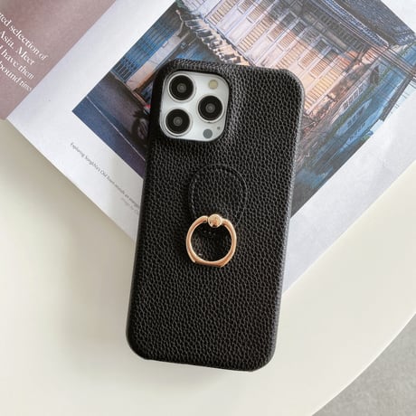 リング付レザーiphone14Plus/14proケース  高品質 高級感 iphone13mini/12/11カバー   シンプル  お揃い 実用 ファッションセンスいい[M2217]