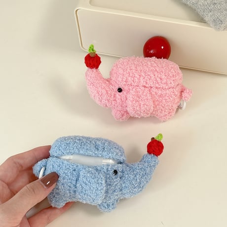 象ぬいぐるみ AirpodsPro3ケース ふもふも Airpods4/pro2カバー  お揃い 柔らかい 可愛い ギフトにおすすめ[M5853]