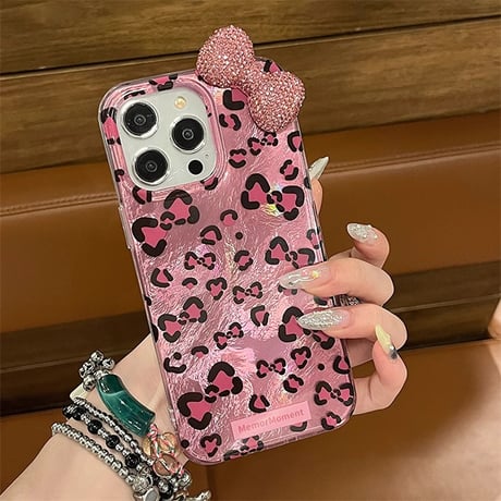 ダイヤリボン iPhone16pro/16カバー 韓国風 iPhone15pro/14promax/13ケース 大人可愛い 女子力高い キラキラ [M4949]