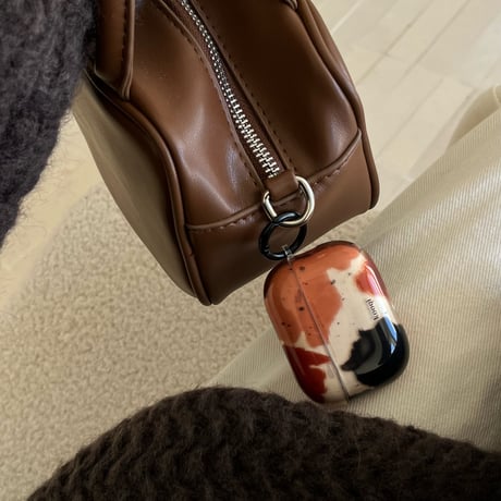 ぼかし Airpods 4ケース レトロファッション AirpodsPro2/Pro1 Airpods3/2カバー ストラップとリング付き 大人可愛い [M4830]
