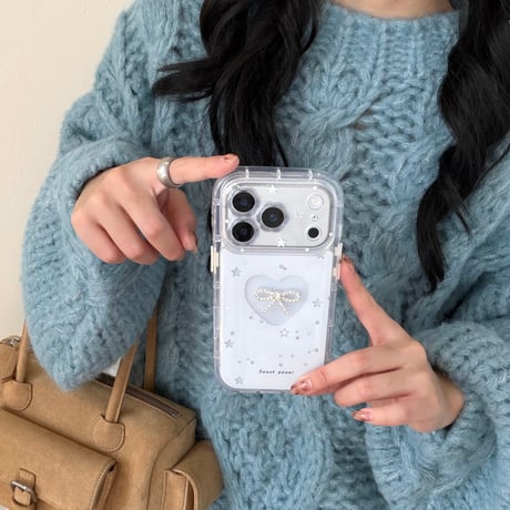 ジュエリーリボン iPhone17/17Proケース 花型カメラカバー iPhone17Promax/16Pro/15カバー  ガールズに人気 [M5957]