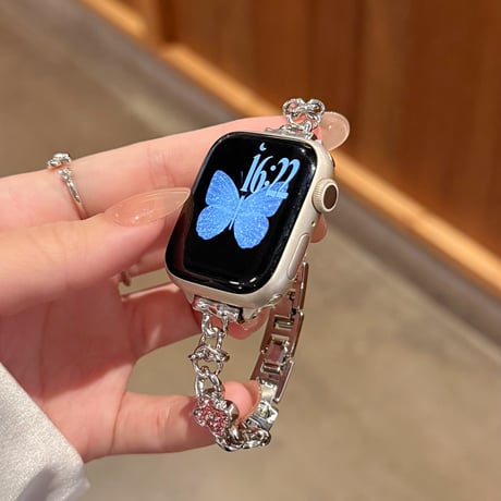 オシャレ花 AppleWatchバンド エレガント メタル アップルウォッチSeries11/10/9 ベルト Ultra3/2/1  SE3/2/1 高品質高級感 [M5783]