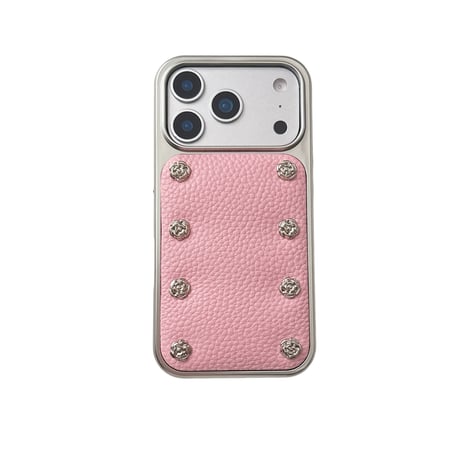 金属ツバキ花 iPhone17/17proケース 高級感 レザー iPhone17promax/16/15Proカバー ストラップ 秋冬ファッション[M5802]
