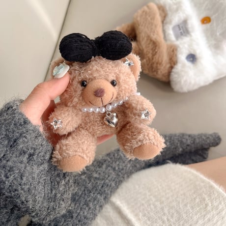 クマぬいぐるみ Airpods4/3/Pro2ケース  もこもこ エアーポッズケース 柔らかい 手さわりいい プレゼントにおすすめ[M3785]