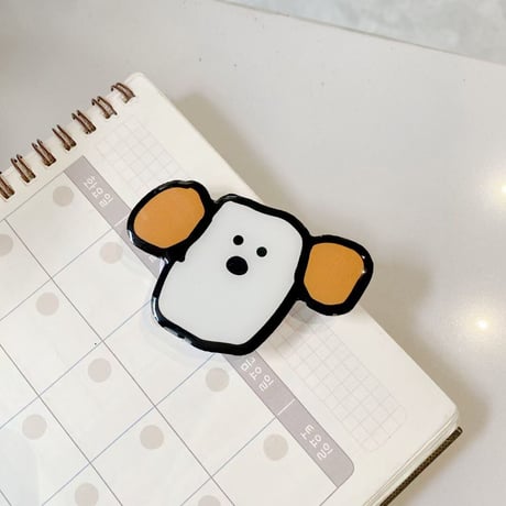 可愛いスマホグリップ フェイスパック 笑顔の花  犬 全機種対応 折り畳み式グリップトーク  ポップソケット  スタンド機能付き キュート ツヤカラーM1092