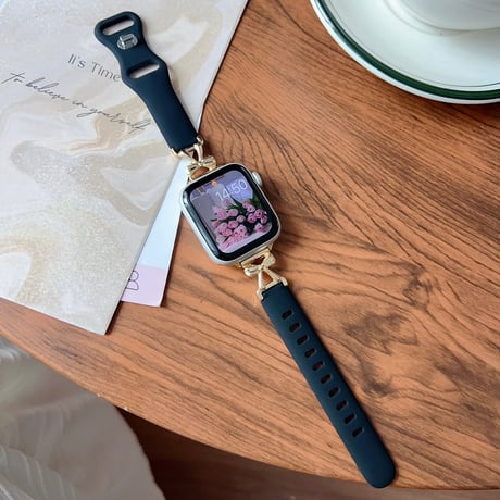 シリコン Applewatchバンド リボン アップルウォッチベルト Ultra3 series11 10 98 7 6 SE3 SE2  シンプル風 耐久性ある[M6263]