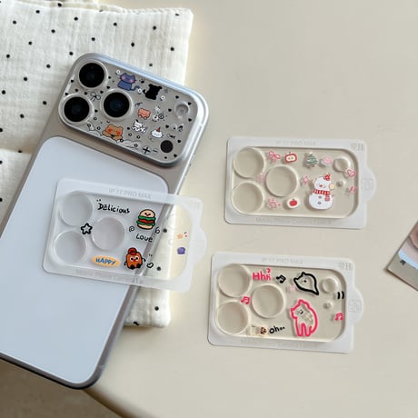 可愛い動物柄 カメラカバー  iPhone17Pro iPhone17ProMax ガラスレンズフィルム  傷から保護 iPhoneをカスタマイズ [M6120]
