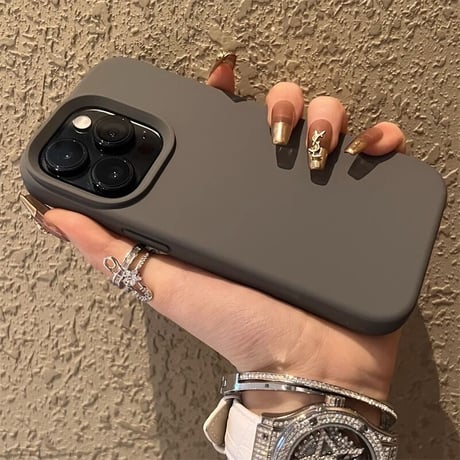 シリコン iPhone16pro/15promaxケース 高品質 耐衝撃 iPhone14/13proカバー 高級感 無地シンプル[M3549]