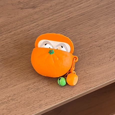 みかん Airpods4ケース ギフトにおすすめ AirpodsPro2ケース airpods3/2カバー キーチェーン付き 面白いかわいい[M5400]