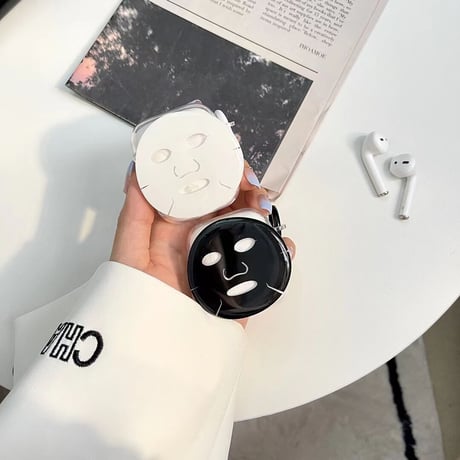 シートマスク airpods3/proケース  可愛いクリア エアーポッズカバー  リング付き お揃い人気品[M2004]