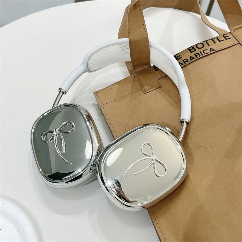 リボン AirPodsMaxケース 艶あり メッキ エアーポッズ マックス専用