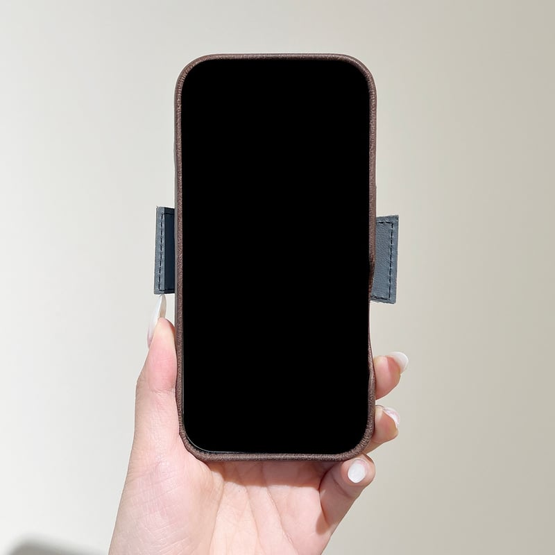 リボンスタンド iPhone17pro/17ケース 革製 高級感 iPhone16ProMax