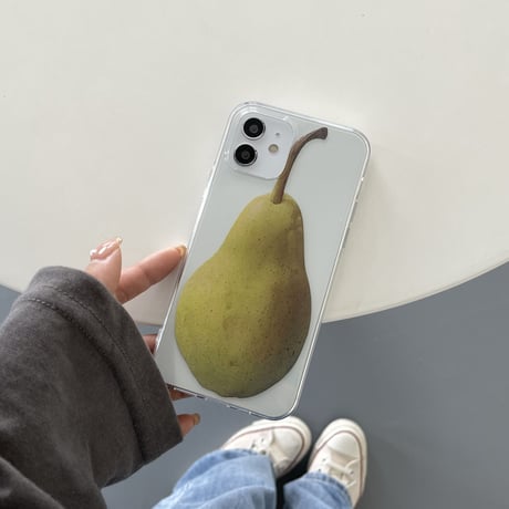 梨柄  iphone14/13/11/12proケース ナシ   iphonexr/se2カバー  果物のクリアケース  可愛い便利 M628